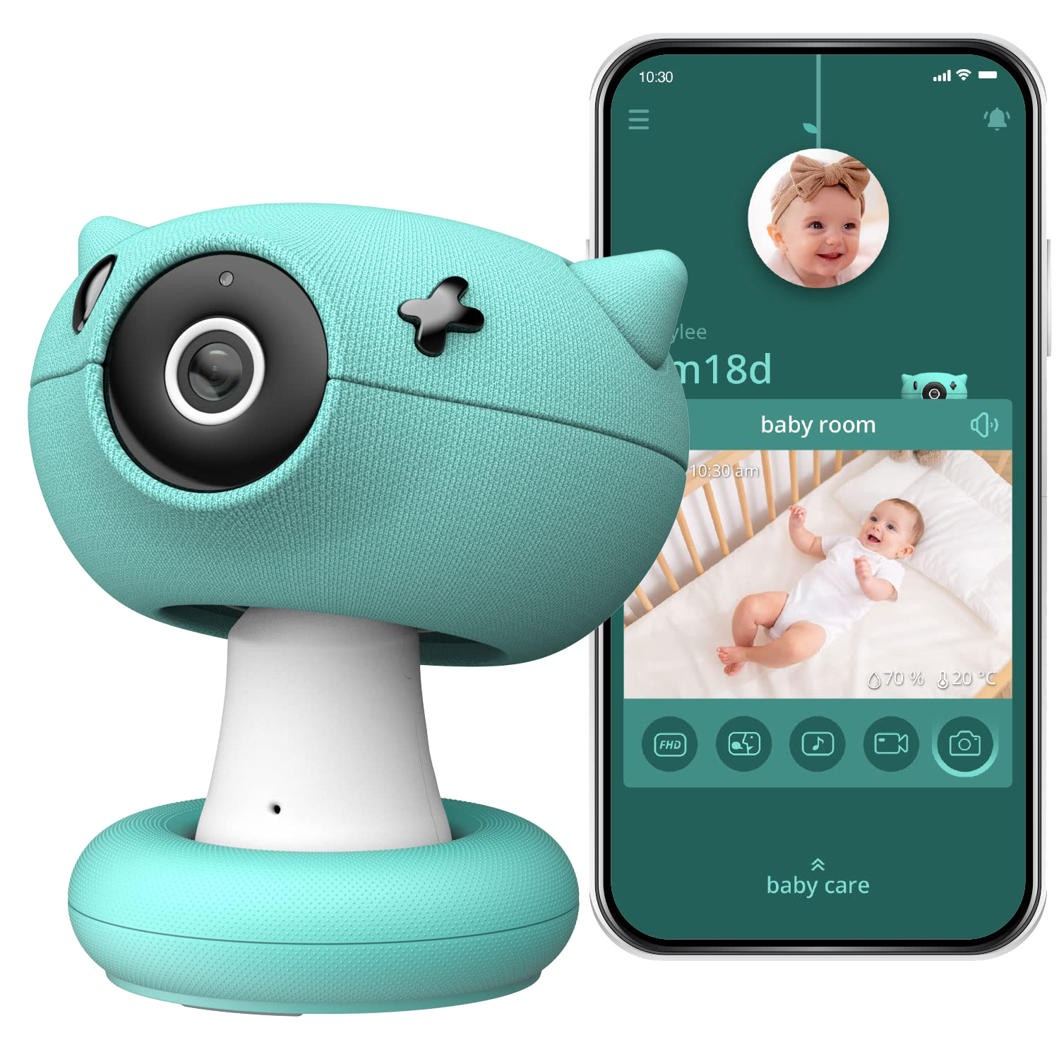 Pixsee Smart Video Baby Monitor, Full HD Camera and Audio with Night Vision